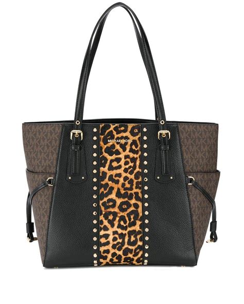 michael kors jacquard leopard coat|Michael Kors leopard tote.